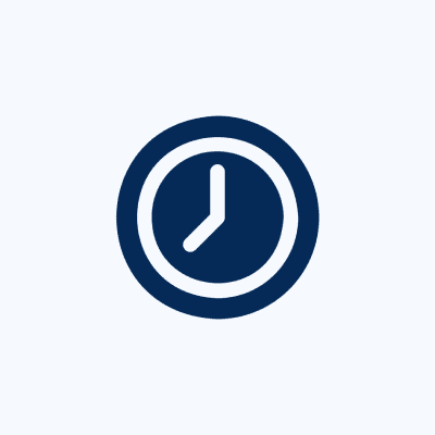 Clock icon showing time in circle.